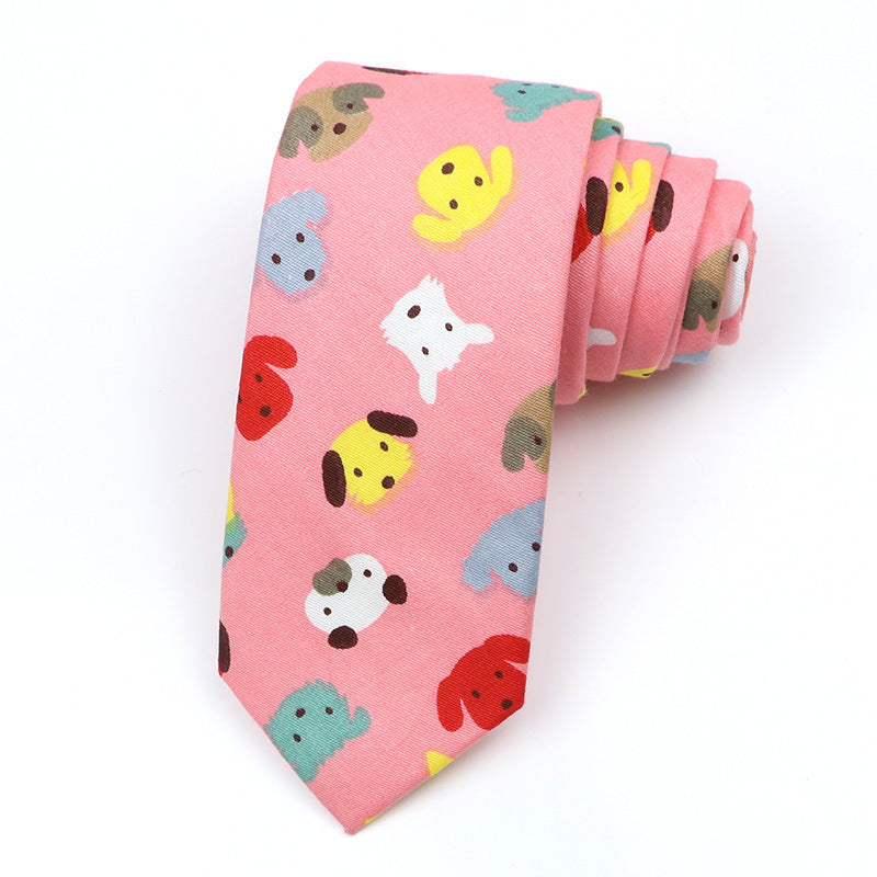 Cartoon Print Cotton Bow Tie – Casual Style