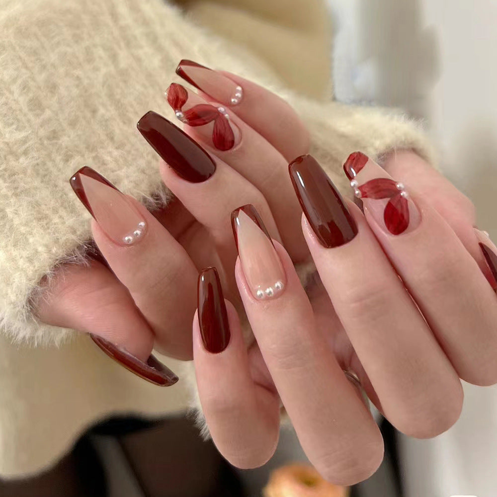 Hand Worn Nail Piece In China-Chic Red In The Year Of The Snake