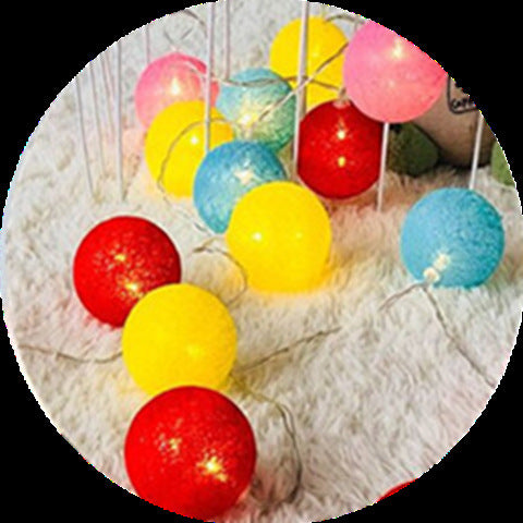 Cotton Ball Lighting Chain Festival Color Decoration