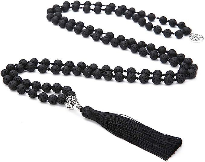 108 PCs 8mm Handmade Knotted Beaded Necklace