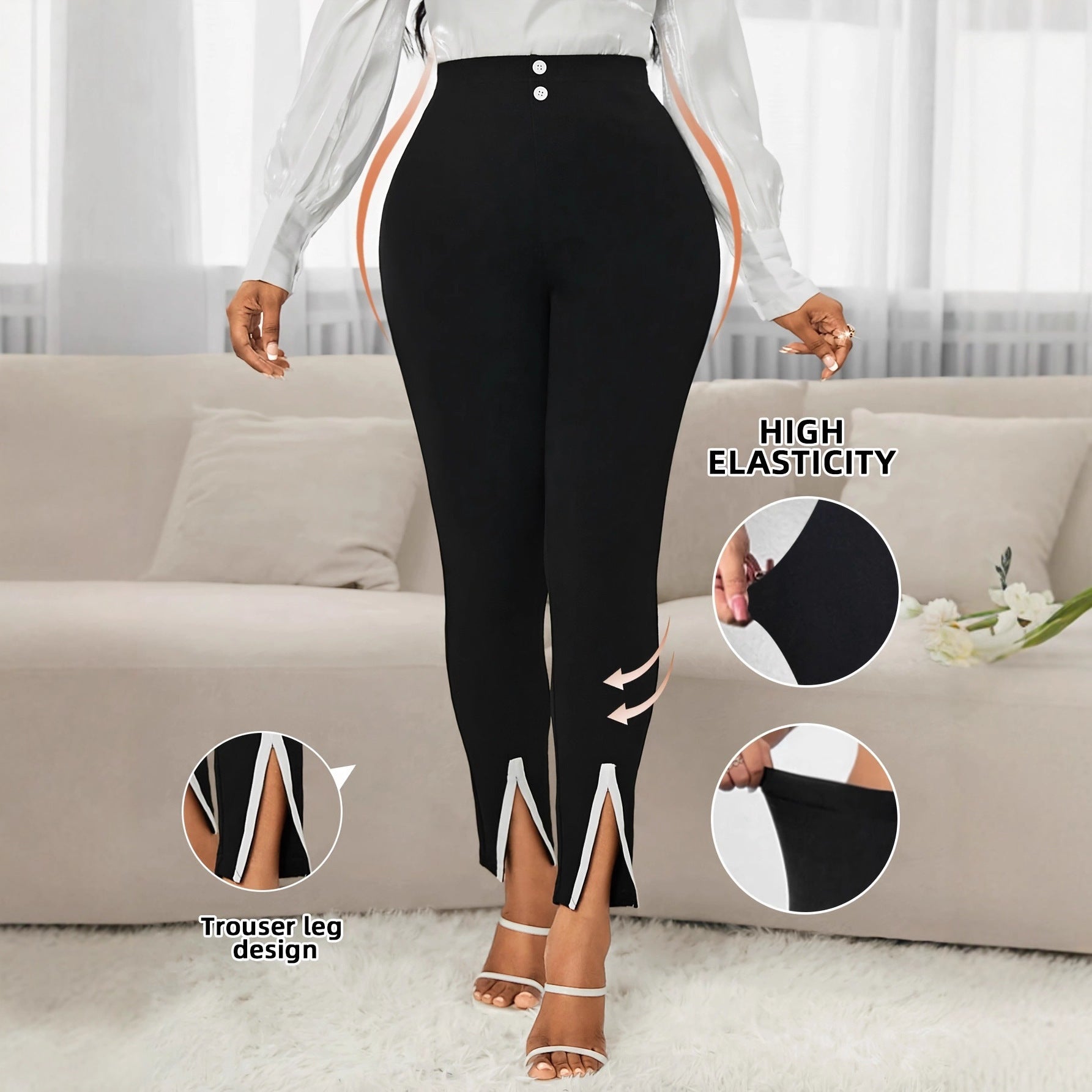 Chenille Straight Leg Pants – Casual Loose Fit Trousers