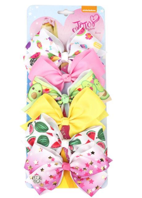 JOJO Style 5-Inch Bow Hairpin Set for Girls – 6-Piece Colorful Hair Clip Collection