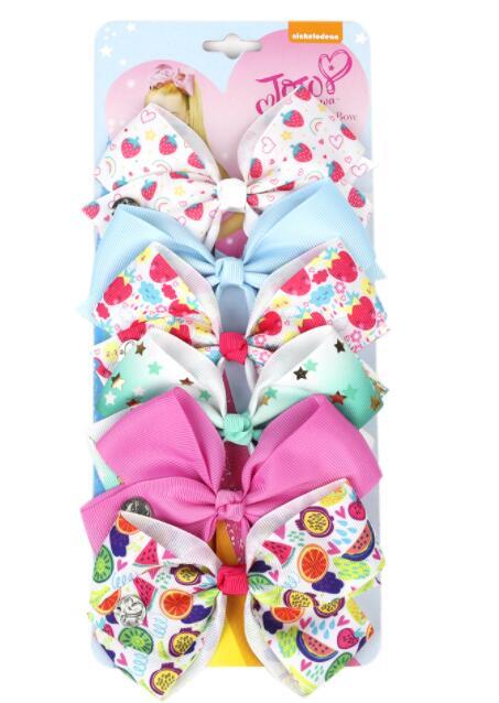 JOJO Style 5-Inch Bow Hairpin Set for Girls – 6-Piece Colorful Hair Clip Collection