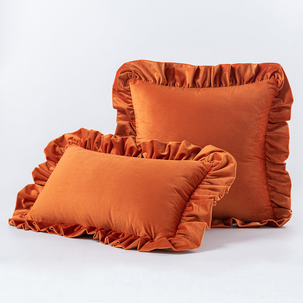 Nordic Velvet Lace Throw Pillows With Upholstered Living Room Sofa