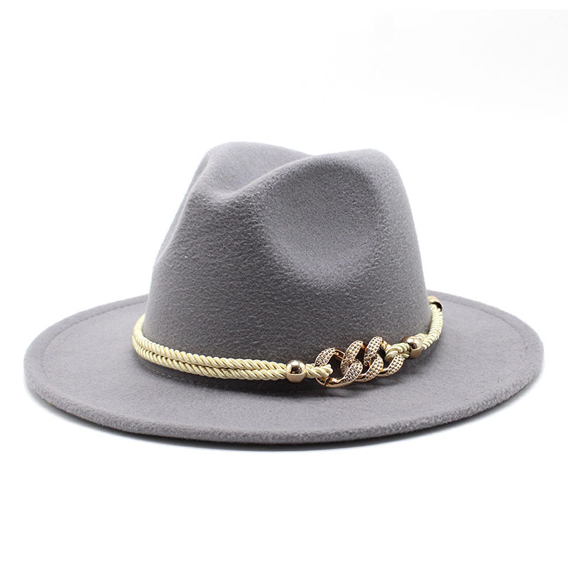 British Vintage Woolen Fedora Hat for Women in Multiple Colors