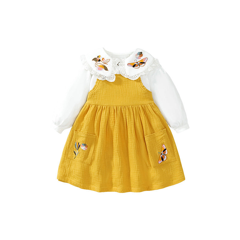 Girls' Shoulder Strap Dress European And American