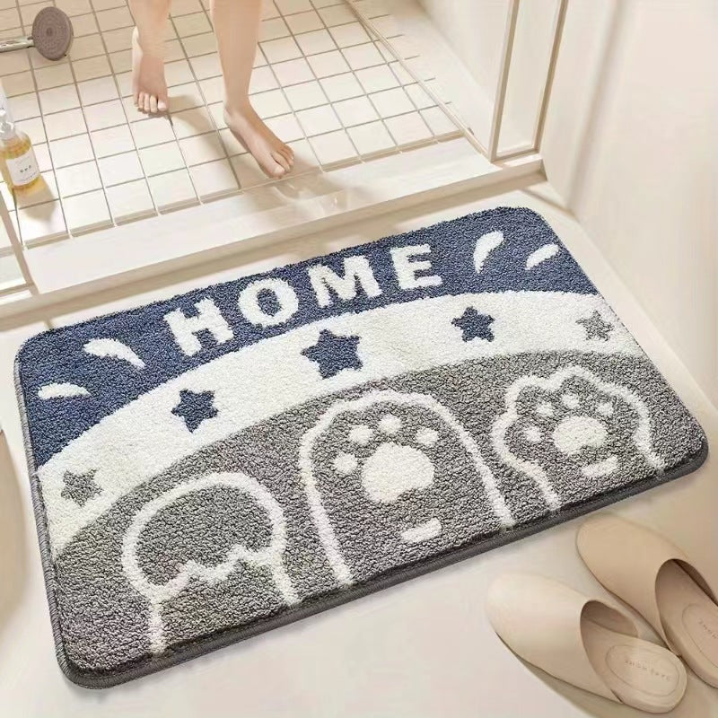 Bathroom Non-Slip Decorative Floor Mat – Cashmere-Like Absorbent and Stain-Resistant Carpet for Bathrooms