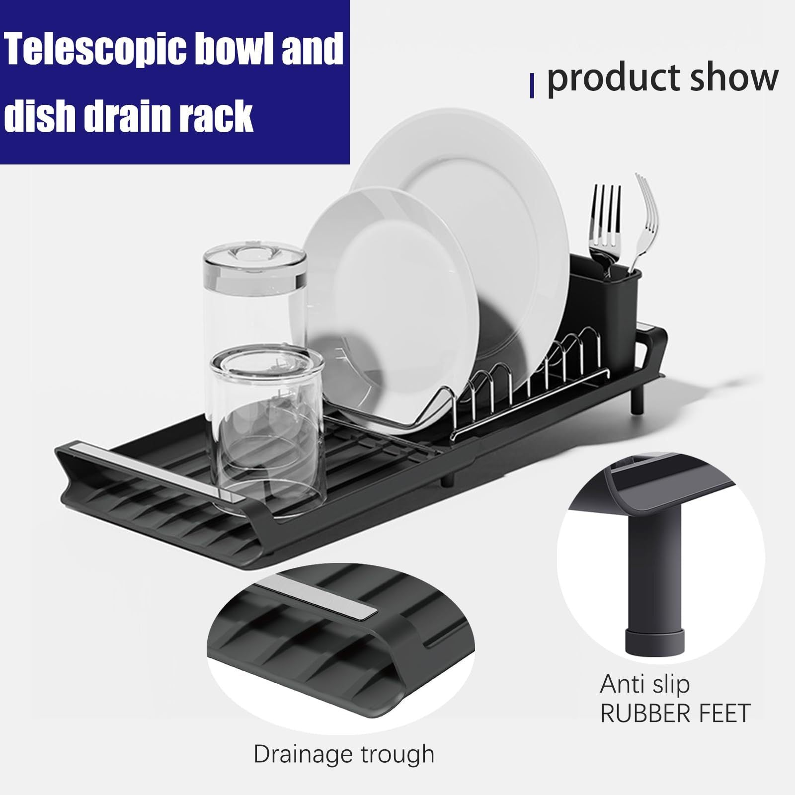 Single-layer Kitchen Dish Rack – Space-saving Drying Organizer