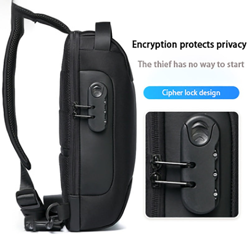Waterproof USB Anti-Theft Oxford Crossbody Sling Bag for Men