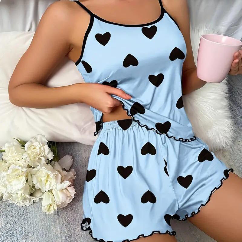 Love Women's Pajamas Two-Piece Set Homewear with Braces