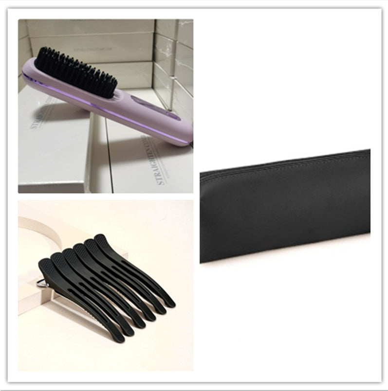 2-in-1 Wireless Hair Straightener Brush and Curler USB Rechargeable Fast Heating Comb