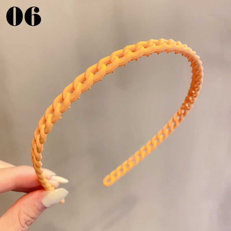 Simple Serrated Non-slip Solid Color Hair Headband