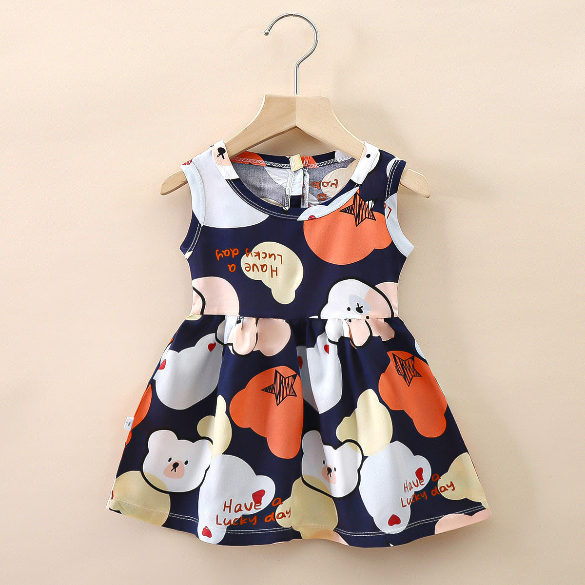 Small And Medium Cotton Silk Girl Dress Thin