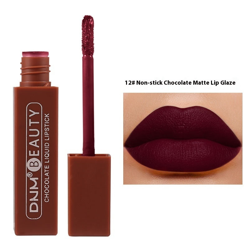 Silky No Stain On Cup Chocolate Lip Lacquer Long-lasting Matte Waterproof
