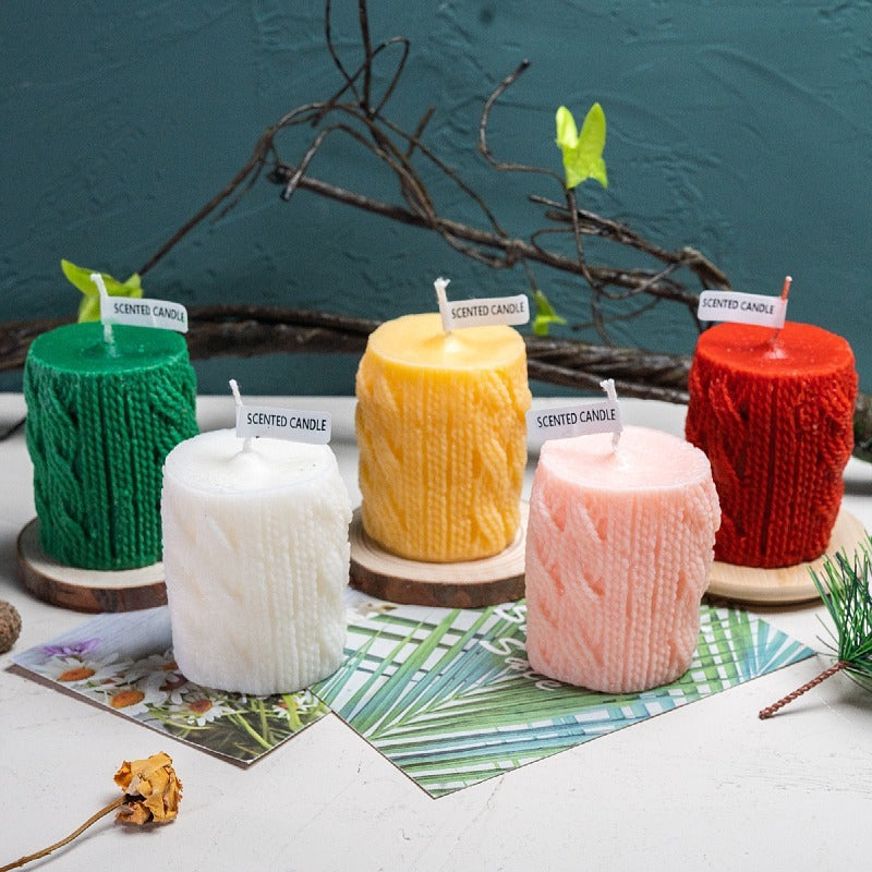 Wool Column Christmas Candle Decoration Ornaments