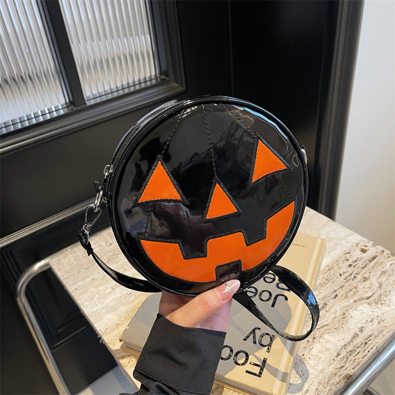 Halloween Pumpkin Round Bag – Cute Small Crossbody Shoulder Purse