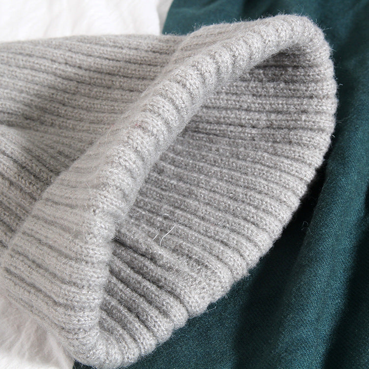 Pure Color Light Board Woolen Hat Curling Concave Shape