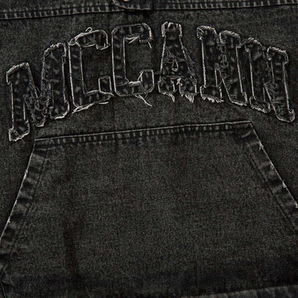 Hooded Pullover Denim Vest Men