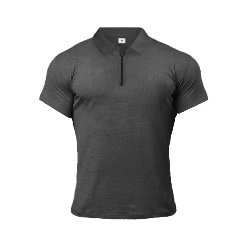 Men's Slim Fit Short Sleeve Polo Breathable Cotton Shirt
