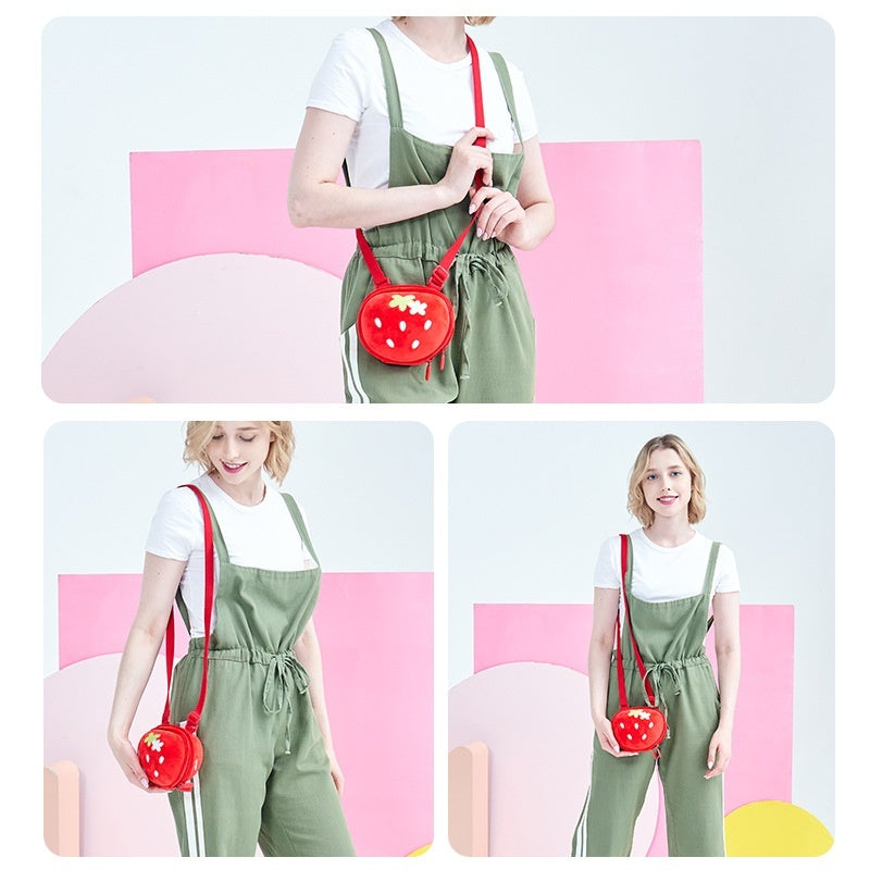 Cute Strawberry Cartoon Children’s Crossbody Bag – Fun Fruit Design