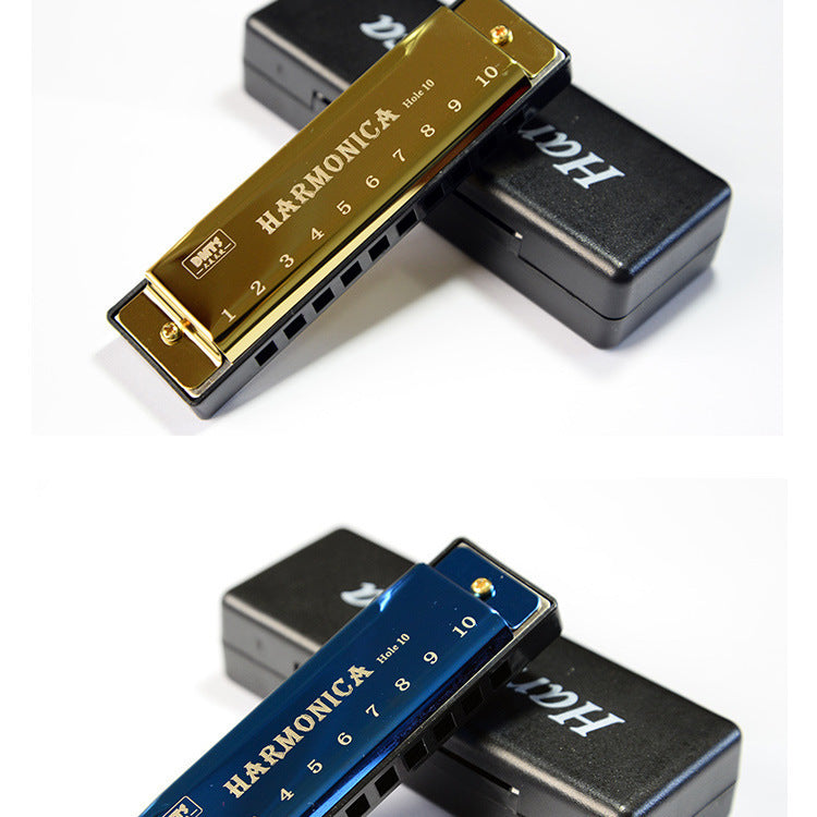 Titanium Copper Core 10 Holes Blues Harp Student Children Early Education Educational Orff Musical Instrument Toy Harmonica