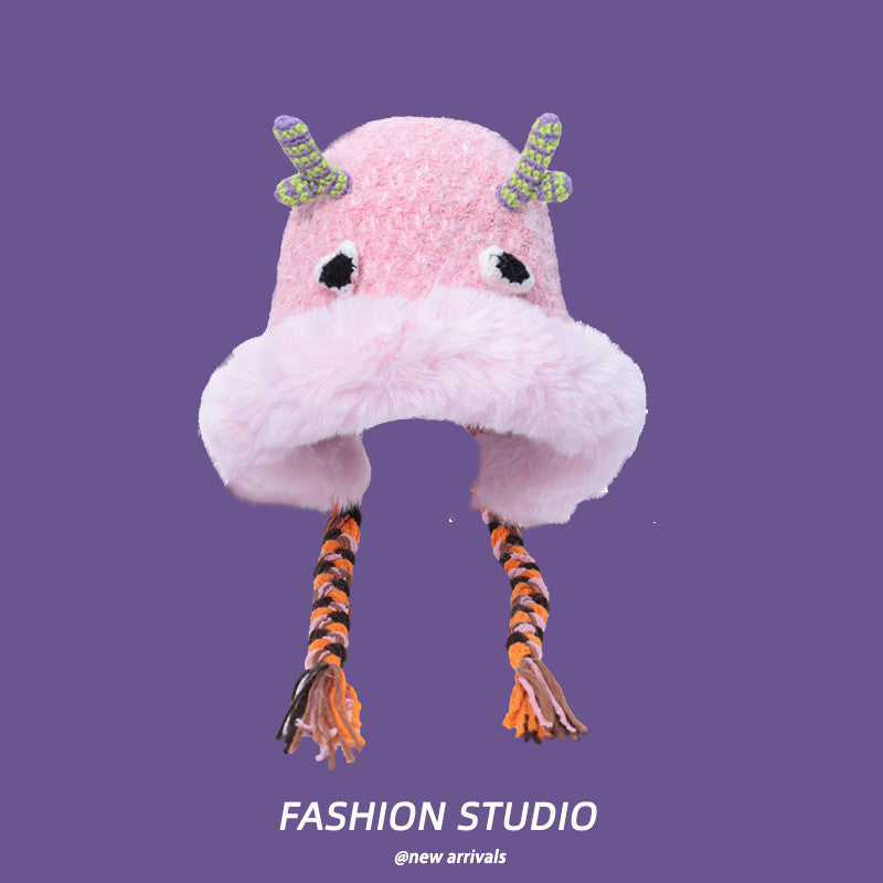 Versatile Plush Dome-Shaped Cartoon Monster Hat for Kids and Adults