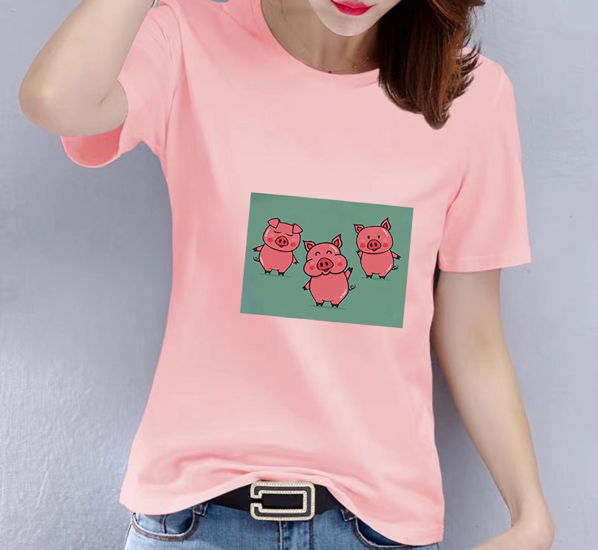 Fashionable Loose Fit Printed T-Shirt for Women – Casual Summer Top
