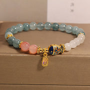 Women's Crystal Goldfish Bracelet in Blue Jade Finish