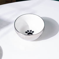 Silver paw print bowl