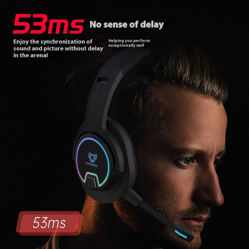 Wireless Gaming Headset with Microphone – Low-Latency 2.4G/Bluetooth, Noise-Cancelling Mic, E-Sports Comfort