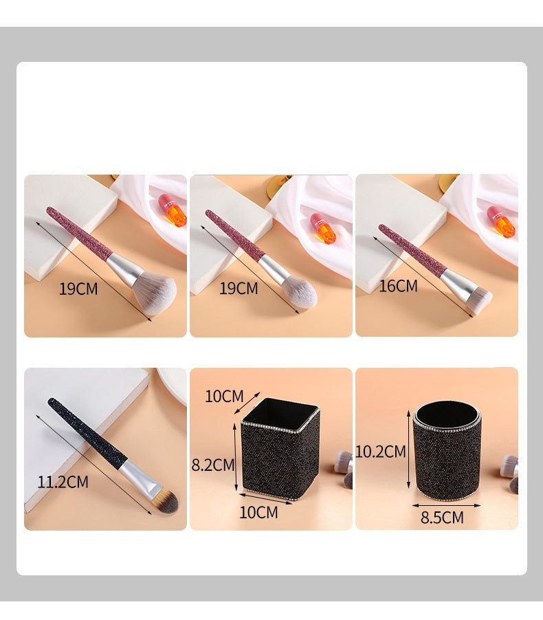 Diamond Encrusted Makeup Brush – Soft Bristle Luxury Beauty Tool