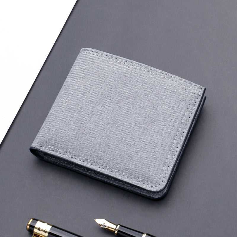 Men's Canvas Wallet Slim Simple Fashion Short Compact
