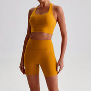 Women’s Sports Bra & High-Waist Biker Shorts 2-Piece Set