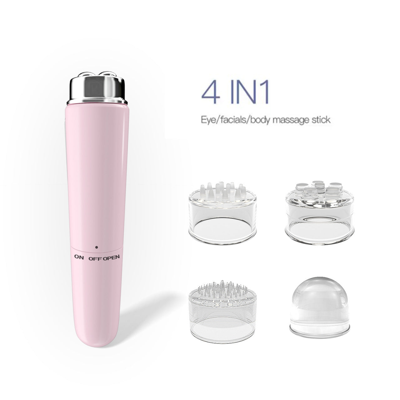 4-in-1 Electric Eye Massager – Micro Vibration Facial Beauty Tool for Dark Circles & Puffiness