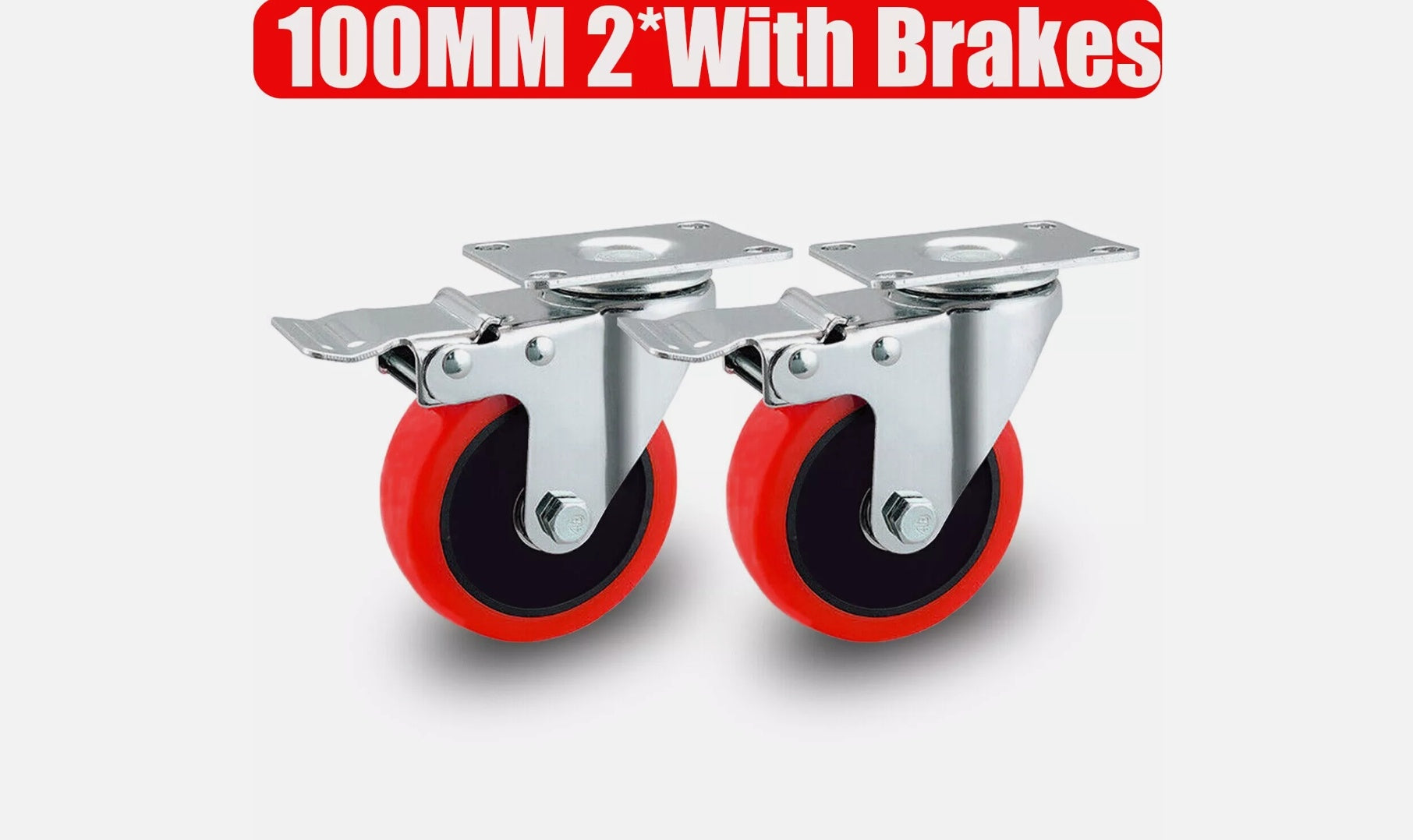 4x 100mm 700KG Heavy Duty Large Rubber Swivel Castor Wheels For Furniture - UK
