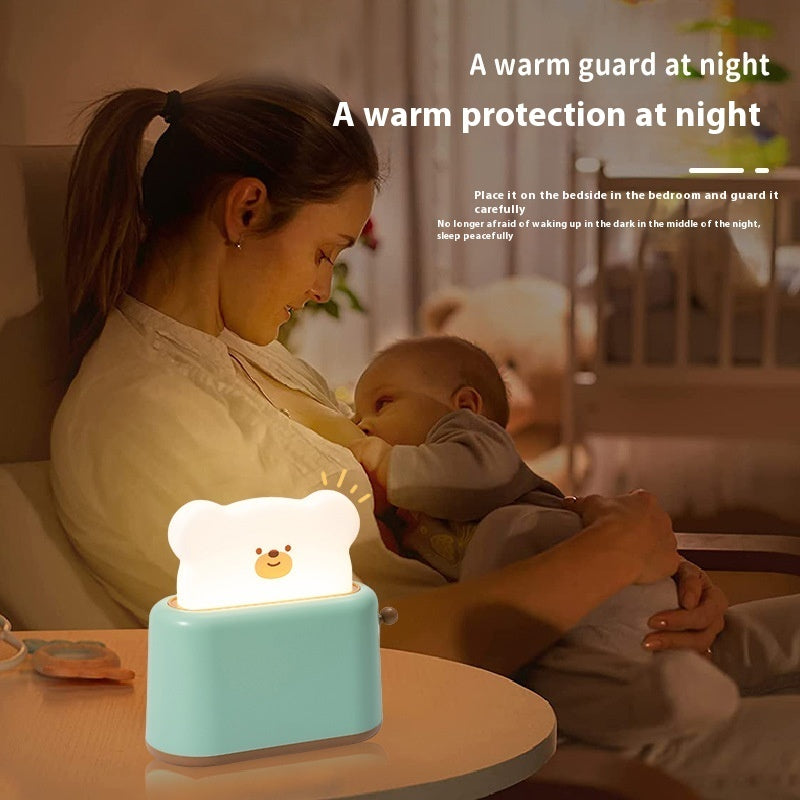 Silicone Bread Bear Battery Night Light Desktop Decor