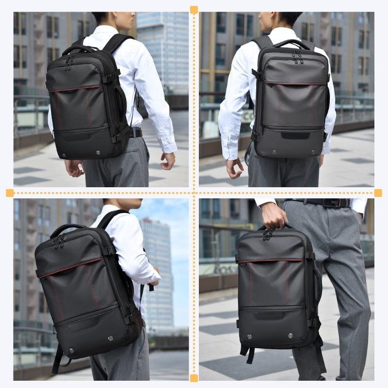 Men's Expandable Vacuum Oxford Compression Backpack Solid