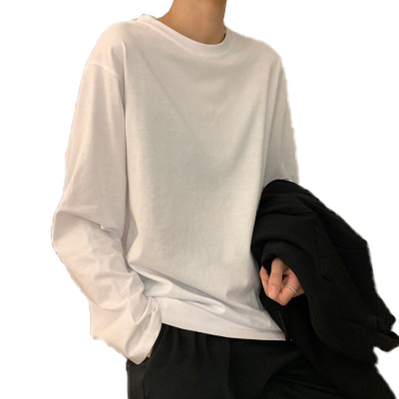 Womens Loose Long Sleeve Milk Silk White Shirt