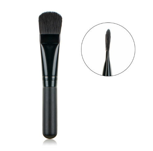 Short-Handle Wooden Makeup Brush with Soft Artificial Fiber Bristles
