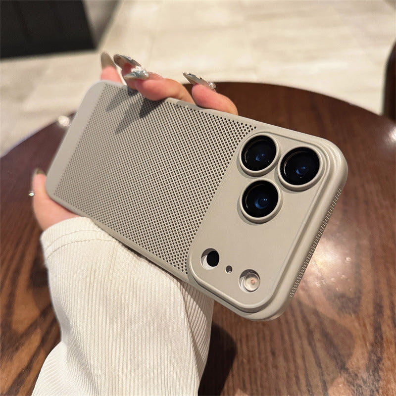 Heat Dissipation Mesh Phone Case with Lens Protector Breathable Frosted Cover for 17 Series
