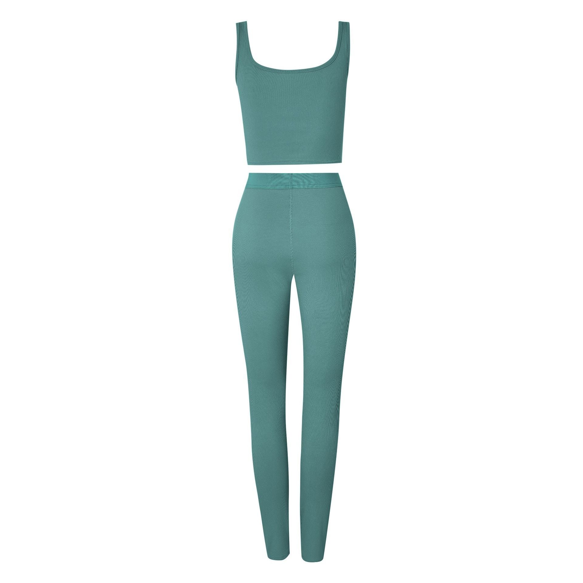Women’s Seamless Tank Top and High-Waist Leggings 2-Piece Set