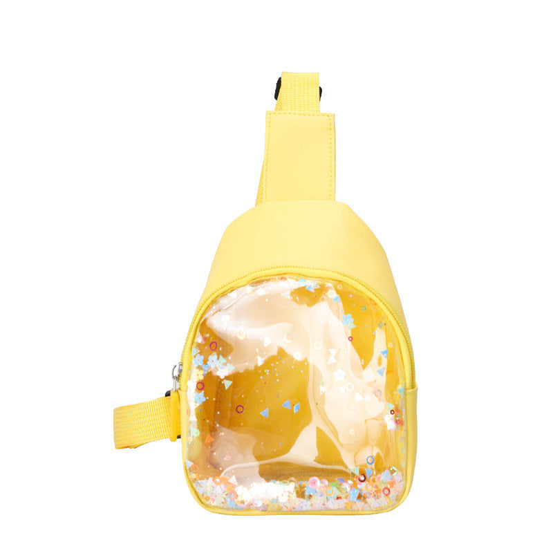 Kids' PU Leather Chest Bag – Solid Color, Lightweight & Stylish Shoulder Pack