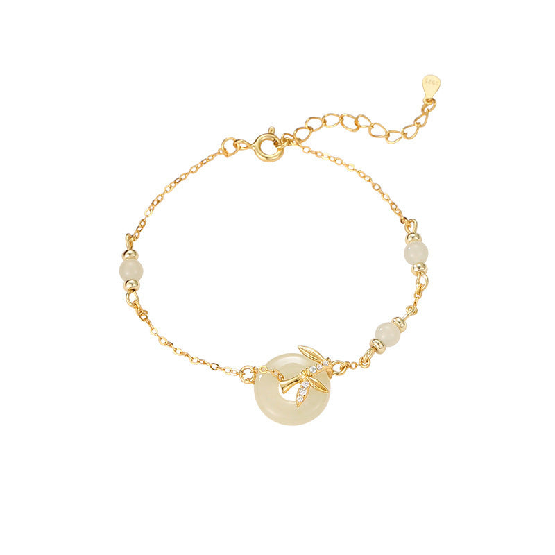 Women's Hetian Jade Safety Buckle Bracelet