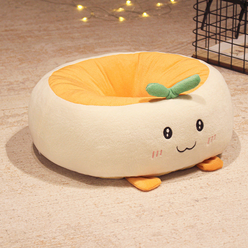 Thickened Round Cartoon Plush Futon Seat Cushion