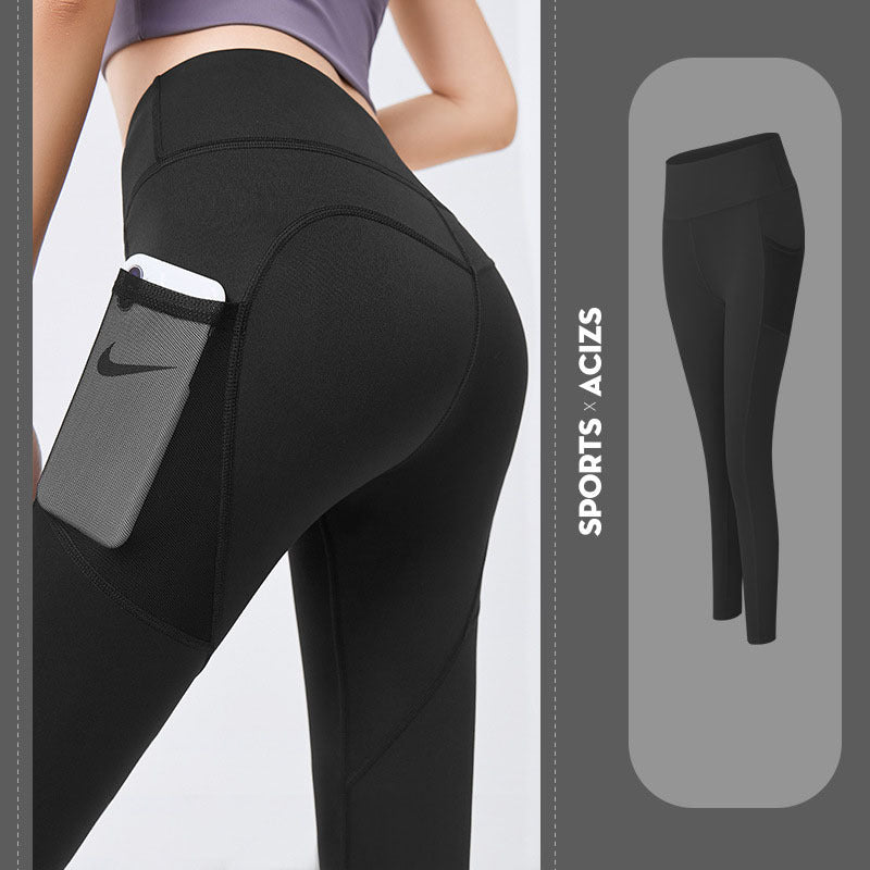 4D Elastic Fabric Women’s Yoga Pants – High Stretch, Quick-Dry, Breathable Fitness Leggings