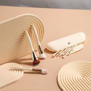 9-Piece Beige Makeup Brush Set – Synthetic Fluff Beauty Tools