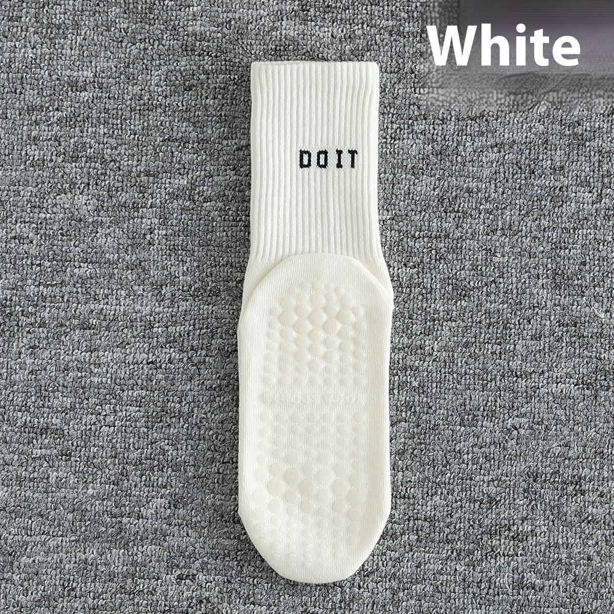 Women’s Mid-Calf Yoga Socks Trendy Letter Non-Slip Breathable