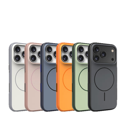 Magnetic Frosted PC TPU Phone Case for 17 Series Contrast Color Protective Shell