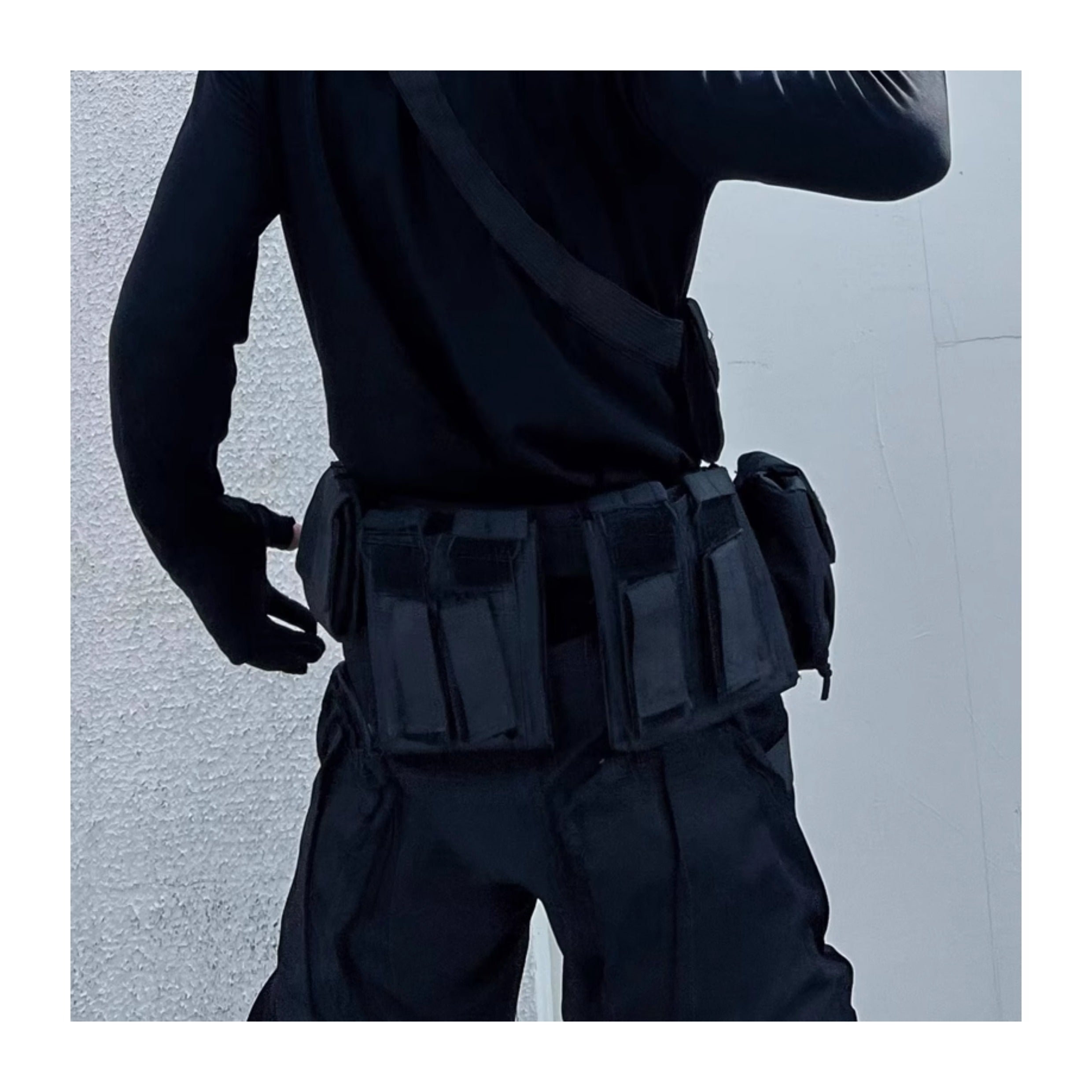 Black Multi-Functional Tactical Belt – Adjustable Double-Layer Design for Men & Women