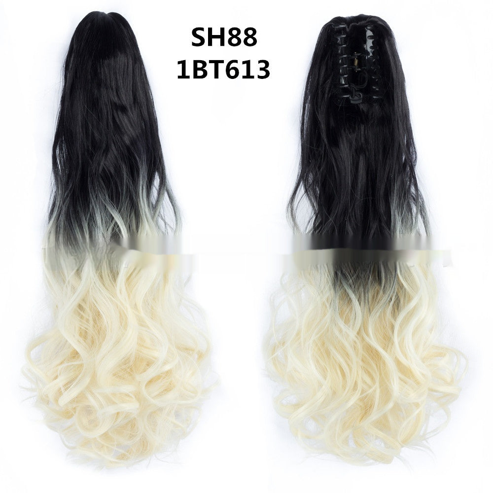 Colorful Long Curly Clip-On Ponytail Wig – Vibrant & Heat-Resistant